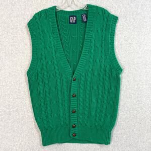 Gap Cable Knit Sweater Vest Size M Preppy Casual